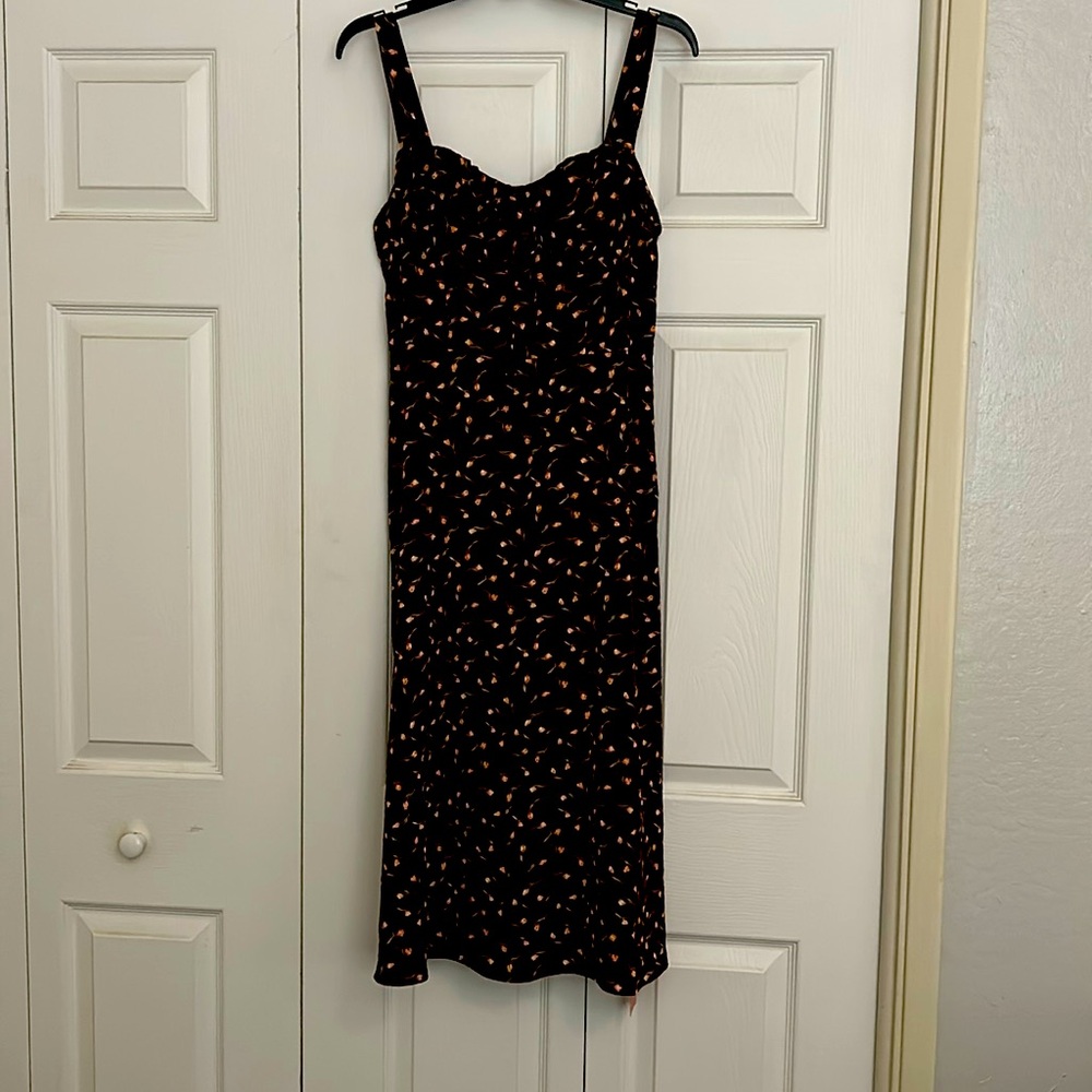 SHEIN Chocolate Floral Print Dress